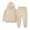 Khaki, variant on Ruyang Boys Fleece Sweatsuit Solid Color Long Sleeve Hooded Sweatpants 2pcs Clothes Set Kids Basic Jogger Outfit Fall Winter