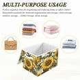 thumbnail image 7 of WOBOGO Cyan Butterfly Sunflower Large Collapsible Storage Box Flip Lid Fabric Decorative Organizer Container Basket with Handles 16.5×12.6×11.8in, 7 of 7