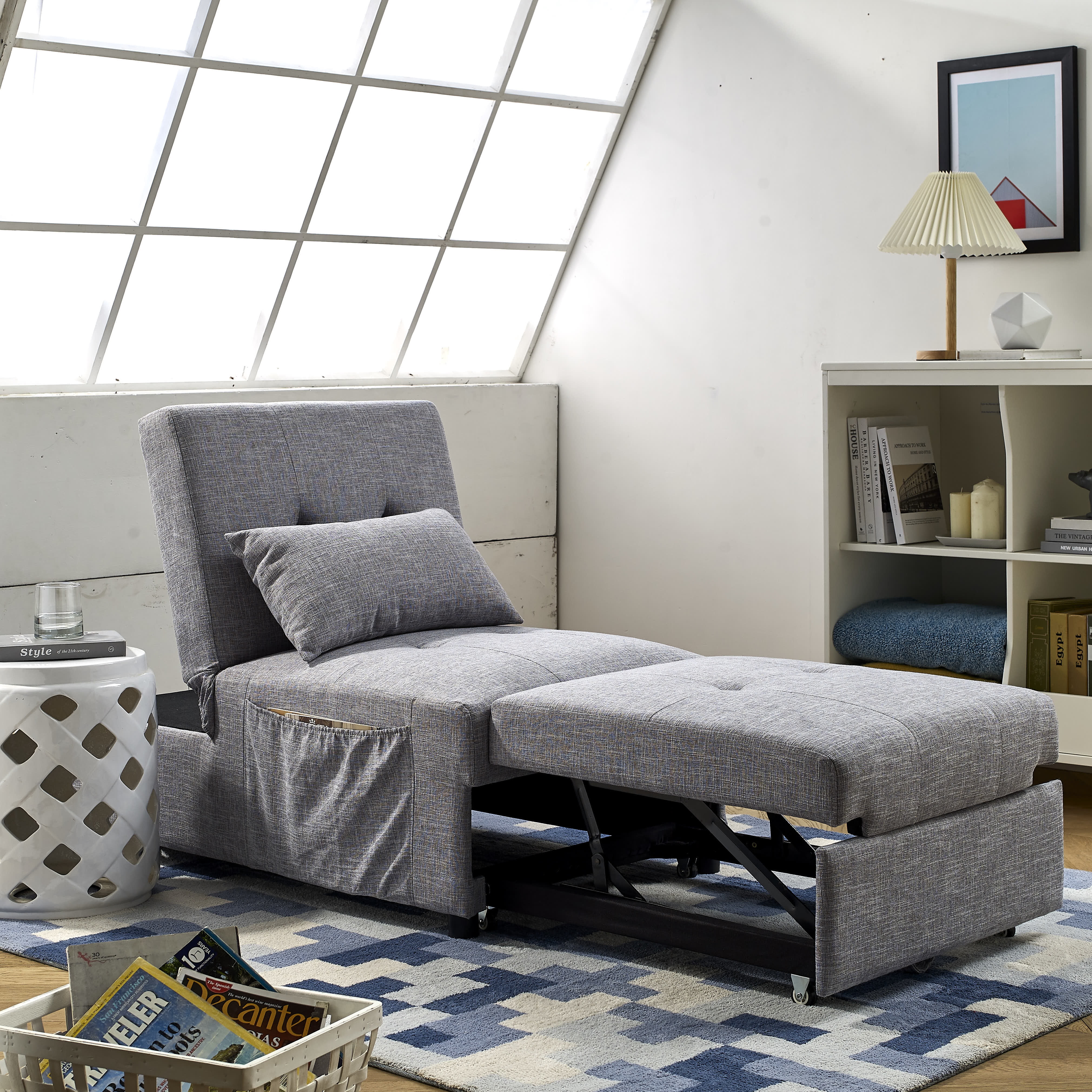 zelf in de buurt kortademigheid Indoor Chaise Lounge Sofa Folding Lazy Sofa Floor Chair 4-Position Folding Padded, Lounger Bed with Storage Pocket and a Pillow Sleeper Sofa Chair (Gray) - Walmart.com zelf in de buurt kortademigheid Indoor Chaise Lounge Sofa Folding Lazy Sofa Floor Chair 4-Position Folding Padded, Lounger Bed with Storage Pocket and a Pillow Sleeper Sofa Chair (Gray) - Walmart.com