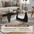 thumbnail image 5 of Daluvenix Modern Glass Coffee Table Triangle Coffee Table for Living Room with Glass Top and Wood Base, 5 of 9