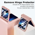 thumbnail image 3 of for Motorola Razr+ 2023 Case with Integrated Glass Screen Protector, [Removal Hinge Protection] Full Coverage Slim Hard PC Cover Scratch-Resistant Phone Case for Moto Razr Plus 2023 - Pink, 3 of 12