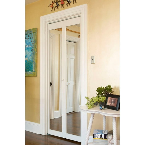 Awc Traditional Mirror Bifold Door 30 Wide X 80 High Unfinished Pine Com Awc Traditional Mirror Bifold Door 30, Mirrored Bifold Doors 30 X 80