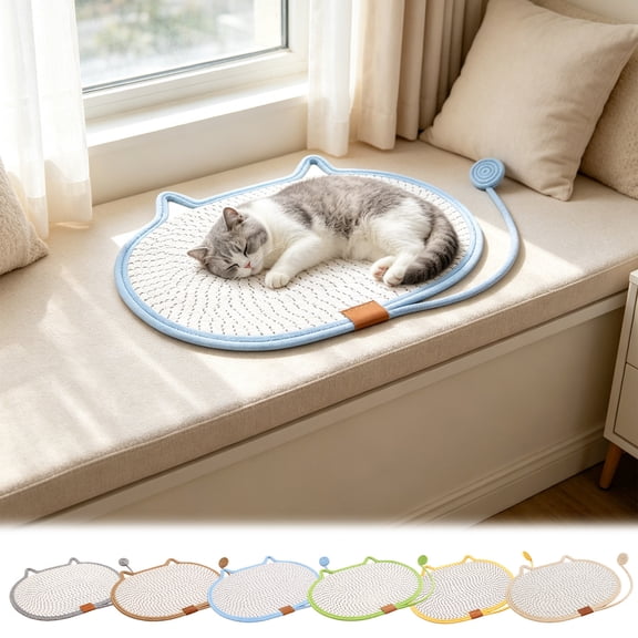Roiihwy Cat Scratcher Mat, Cat Scratch Pad, Horizontal Cat Scratching Pad Rug for Indoor Cats, Protect Couch & Carpets