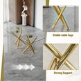 thumbnail image 6 of LUFTUT 71" Glass Dining Table Set for 8, Modern Dining Table with Gold Legs and 8 Faux Leather Chairs, Rectangular Dining Table for Kitchen and Dining Room, 6 of 10