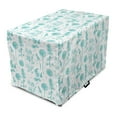 thumbnail image 1 of Floral Dog Crate Cover, Hand Drawn Sketchy Interpretation of Wildflowers on a Plain Background, Easy to Use Pet Kennel Cover Small Dogs Puppies Kittens, 7 Sizes, Cadet Blue White, by Ambesonne, 1 of 6