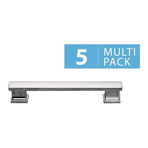Hexa Series Modern Polished Chrome Cabinet Handle/Pull, 5-pack