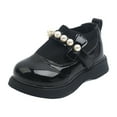 thumbnail image 2 of Kiplyki Kid Shoes Girls Knitted Elastic Mouth Fashion Pearl Non-slip Small Leather Princess Shoes, 2 of 6