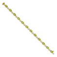 thumbnail image 2 of 14k Yellow Gold Bracelet Gemstones Fancy August Women's Peridot Oval 5 mm 7 in and Diamond, 2 of 4