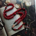 thumbnail image 3 of 10mm Acrylic Bead Rosary Necklace Vintage Weave Catholic Religious for Cross Jesus Pendant Necklaces for Men Women Jewelry Charm Gift, 3 of 6