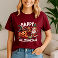 thumbnail image 4 of Happy Hallothanksmas Tshirt, Halloween Thanksgiving Christmas Shirt, Holiday Season Tee, Turkey Gift, Vintage Ghost ,Merry Christmas, 4 of 5