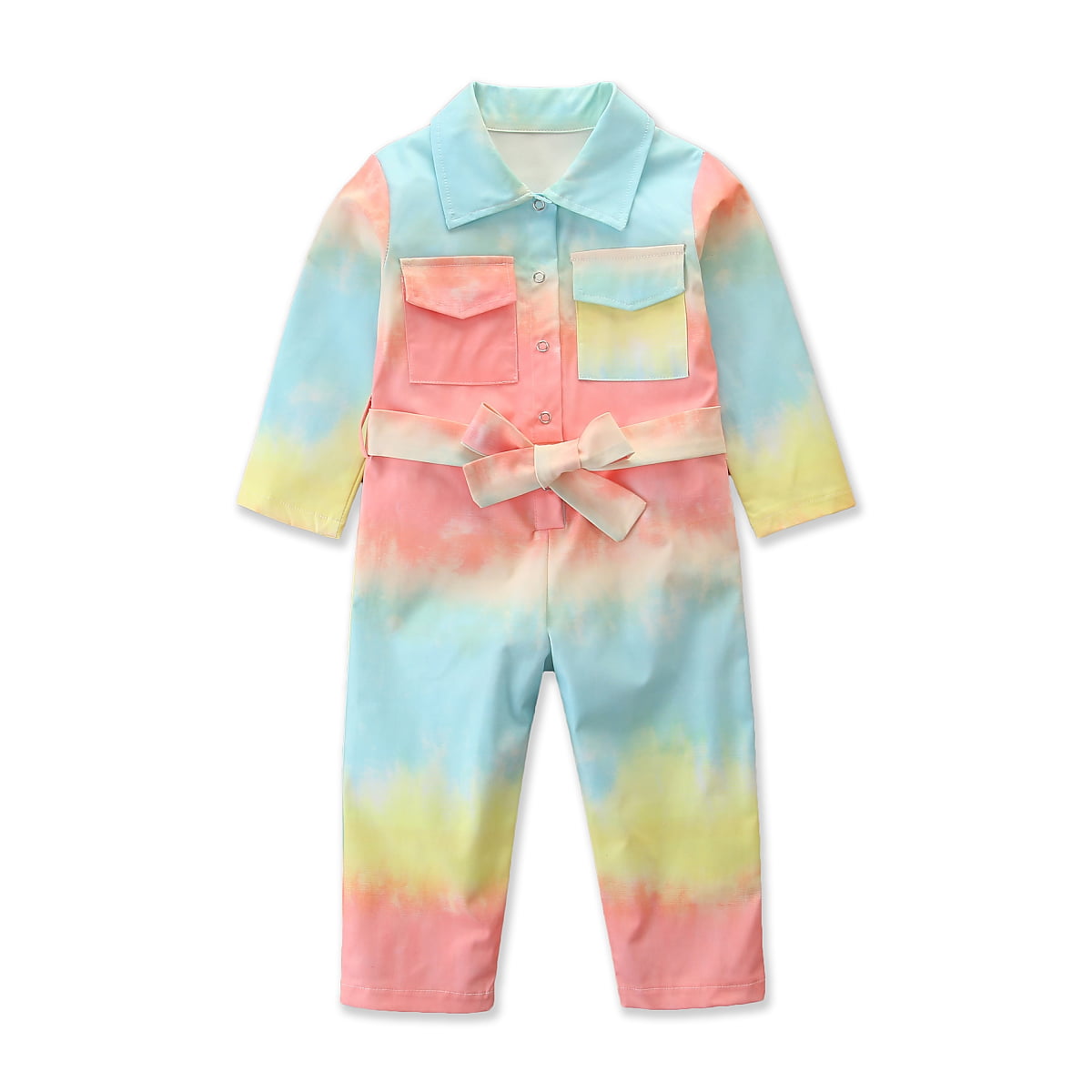 Gueuusu Children's Overalls Baby's Tie Dye Colored Pattern Jumpsuit ...