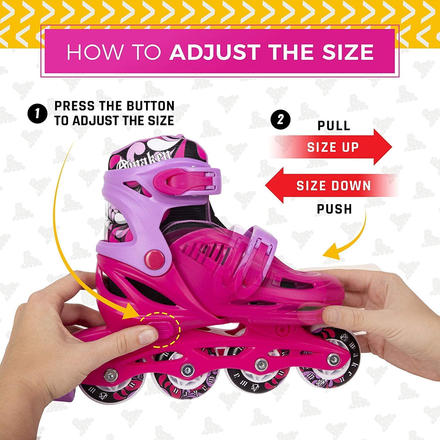 Awaken Adjustable Size Inline Roller Skates Kids Youth Boys Girls Youth (Blue, Youth 13- Kids 3)