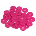 thumbnail image 1 of Unique Bargains Boutons de Couture Ronds en Résine Rose Foncé à 4 Trous (Lot de 100), 1 of 5