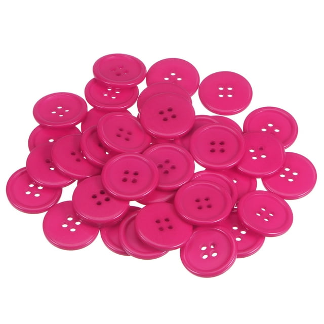 Unique Bargains Boutons de Couture Ronds en Résine Rose Foncé à 4 Trous (Lot de 100)