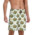 thumbnail image 2 of Goofa Sloth Sitting Tropical Leaves Pattern Men's Pajama Short Sleep Shorts Soft Comfortable Breathable Pajamas Shorts with Pockets-XX-Large, 2 of 6