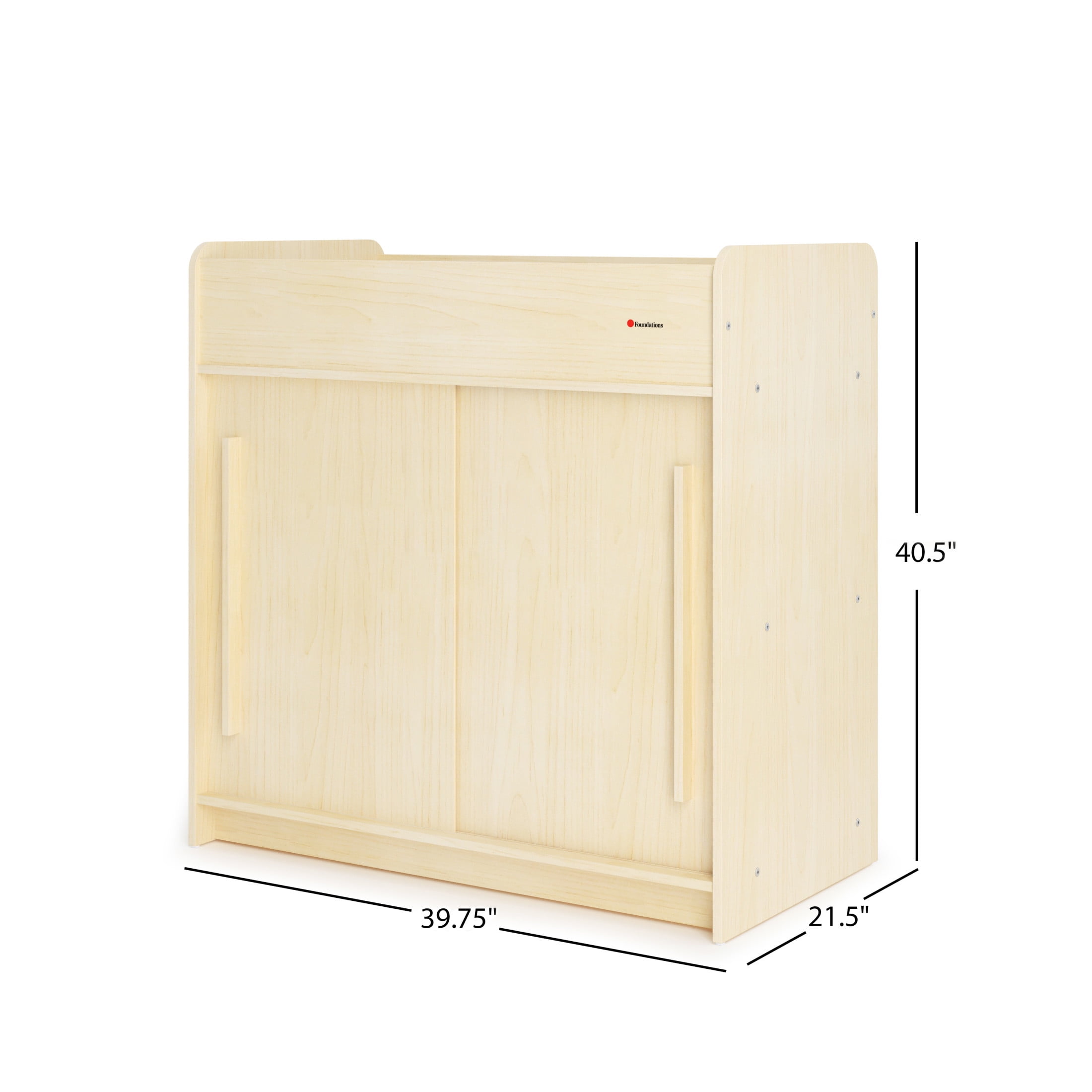 Foundations SafeGlide Changing Table, Built-In Storage, Gliding Doors, Natural