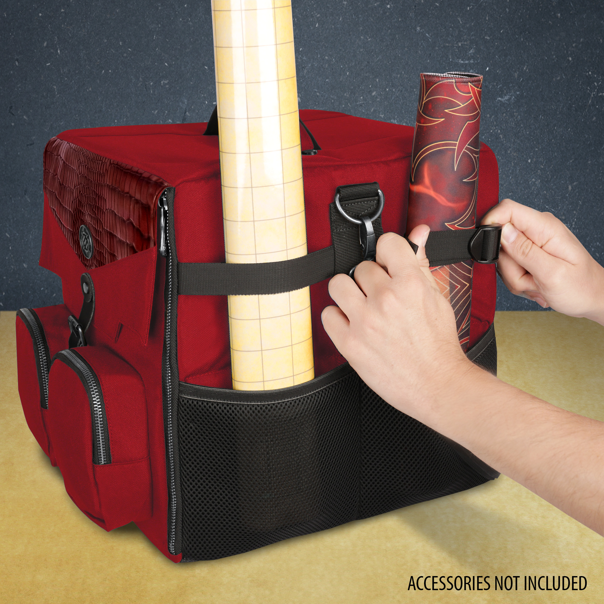 ENHANCE Collector's Edition Board Game Shoulder Bag - Game Storage with Pockets (Dragon Red)