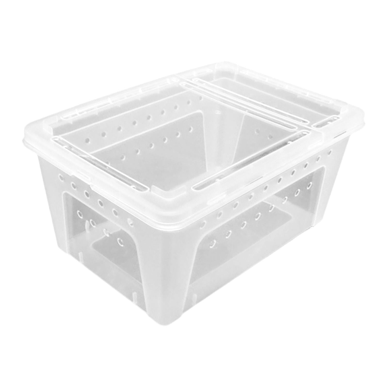 Fzaqwen Reptile Terrarium Enclosure Double Opening Turtle Habitat Sturdy Reptile Breeding Box Container for Terrapin Amphibians Snake Clear