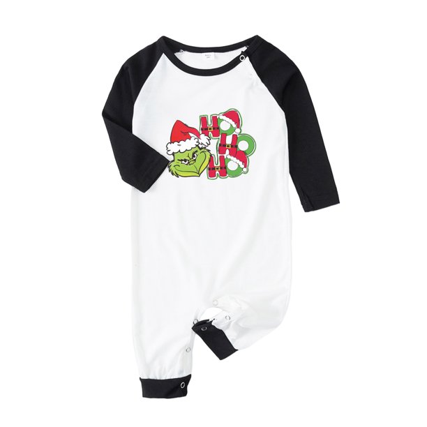 Pijamas Navideñas Pantalones superiores de manga larga con estampado de dibujos animados estilo navideño familiar Kuymtek Negro*T 3 M*Bebé Única para Unisex