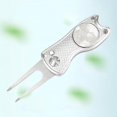 thumbnail image 3 of Golf Pitch Divot Repair Switchblade Ball Marker Groove Cleaner Ball Marker with Silver, 3 of 9