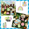 thumbnail image 5 of TETOU 24pcs Easter Wooden Hanging Ornaments Bunny Dinosaur Truck Cutouts Wooden Slice Home Easter Decor, 5 of 7