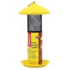 Finch Screen Bird Feeder with Metal Roof, Yellow, 1.1 lb Seed Capacity, Attracts goldfinches, house and purple finches, pink siskins and more. By Stokes Select