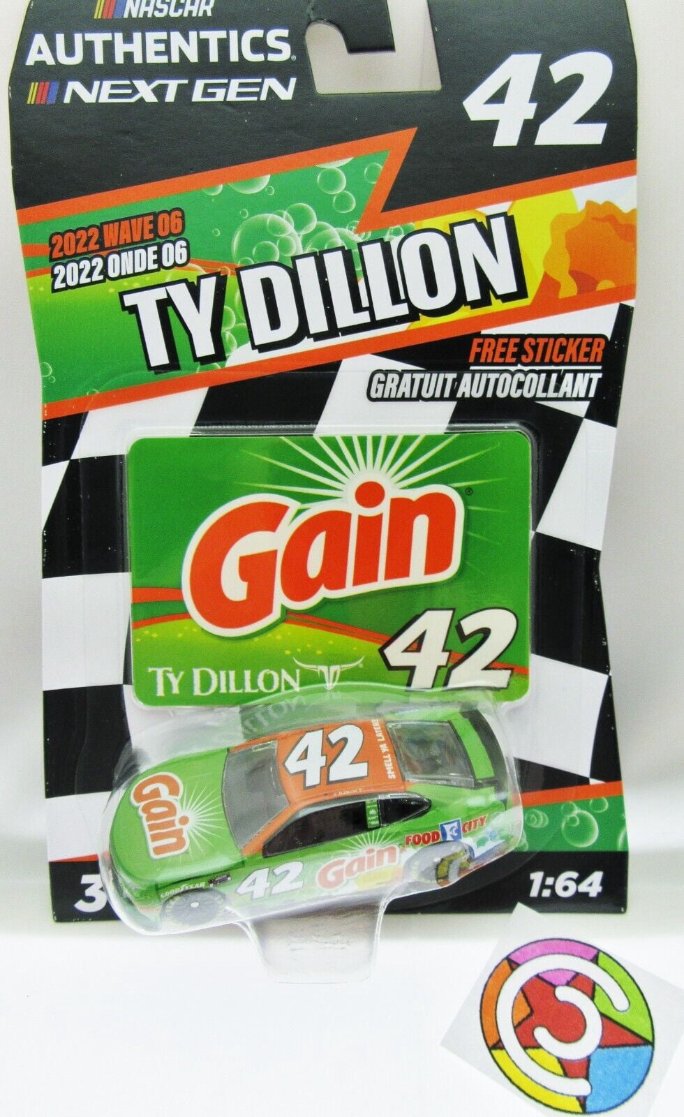 Ty Dillon ~ Gain 42  ~ NASCAR Authentics ~ Die Cast  1:64 Scale