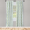 thumbnail image 2 of Ambesonne Snowman Curtains, Skiing Funny Character Pine, Pair of 28"x63", Olive Green Soft Blue, 2 of 4