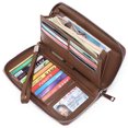 thumbnail image 1 of Cartera de mujer de PU con cepillo antirrobo, billetera de mujer de gran capacidad, billetera de múltiples tarjetas larga, 1 of 5