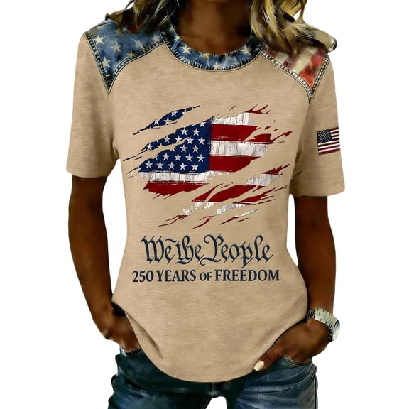 250 Anniversary Usa Shirt Women Soft And Flowy Casual T Shirt For Comfortable Relaxed Fit Everyday Basic Top With Classic Design