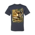 thumbnail image 2 of Wild Bobby Deers in Mountains Patriotic American Flag Hunting Animal Lover Unisex Men Tee, 2 of 6