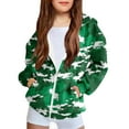 thumbnail image 2 of YUNAFFT Boys Girls Hooded Sweatshirt Camo Print Full-Zip Casual Sporty Design Military Streetwear Urban Style, 2 of 8