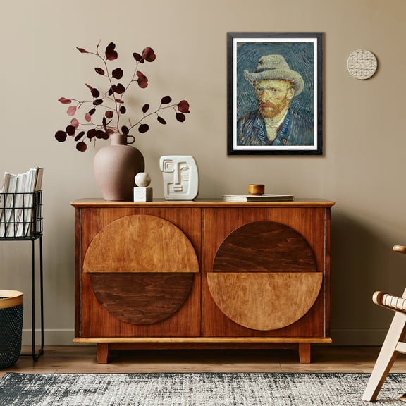 Van Gogh Canvas Wall Art, Self Portrait with Grey Felt Hat, Famous Oil Painting Art Prints Reproduction, Modern Artwork Canvas Poster