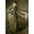thumbnail image 2 of Charles Webster Hawthorne 11x14 Black Ornate Wood Framed Double Matted Museum Art Print Titled: La Gigia (1906), 2 of 5