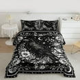 thumbnail image 2 of Homewish Black Crow Animal Full Size Comforter Sets 3-Piece for Teenagers Female Men Women,Bohemian Floral Flowers Bedding Comforter Set,Galaxy Universe Stars Print Lightweight Bedding Sets, 2 of 8