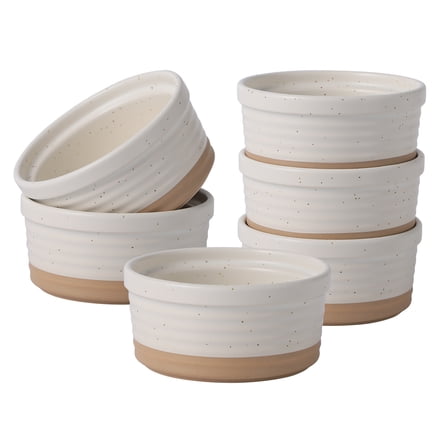 Frewinky Ceramic Ramekins 8oz,Creme Brulee Ramekins & Souffle Dishes for Oven,Mini Bowls for Pudding,Serving Dip, Custard, Ice Cream,set of 6