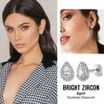 thumbnail image 4 of Bestyle 925 Sterling Silver Birthstone Stud Earrings for Women, Sparking April Teardrop Cut Diamond Earrings for Sensitive Ears, 4 of 9