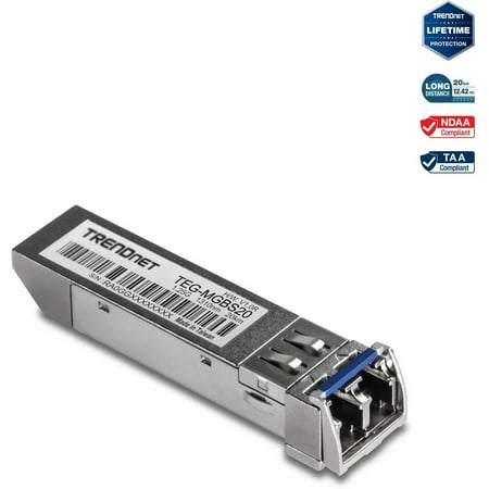 UPC: 0710931140620 | TRENDnet TEG-MGBS20  SFP Single Mode LC Module (20km)