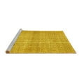 thumbnail image 2 of Ahgly Company Machine Washable Indoor Square Abstract Yellow Contemporary Area Rugs, 5' Square, 2 of 4