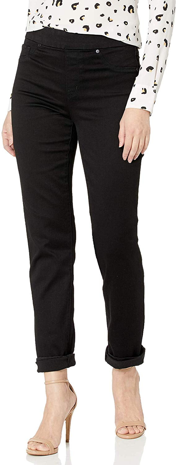 black straight leg jeggings