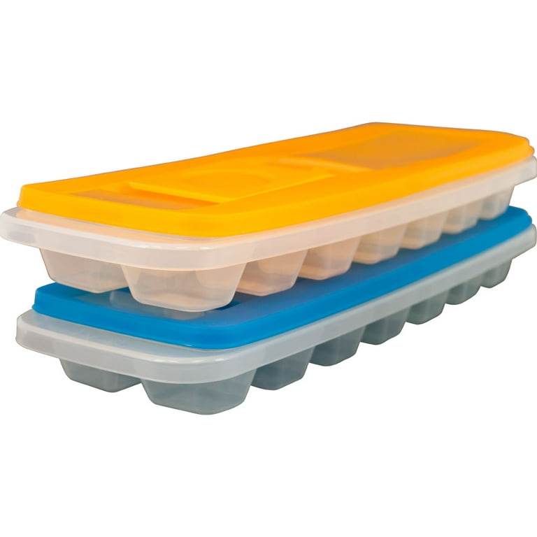 Set of 2 Ice Cube Trays - 14-Cube Spill-Resistant, Easy-to-Fill Trays with  Lids by Chef Buddy (Multicolor) - On Sale - Bed Bath & Beyond - 6187890