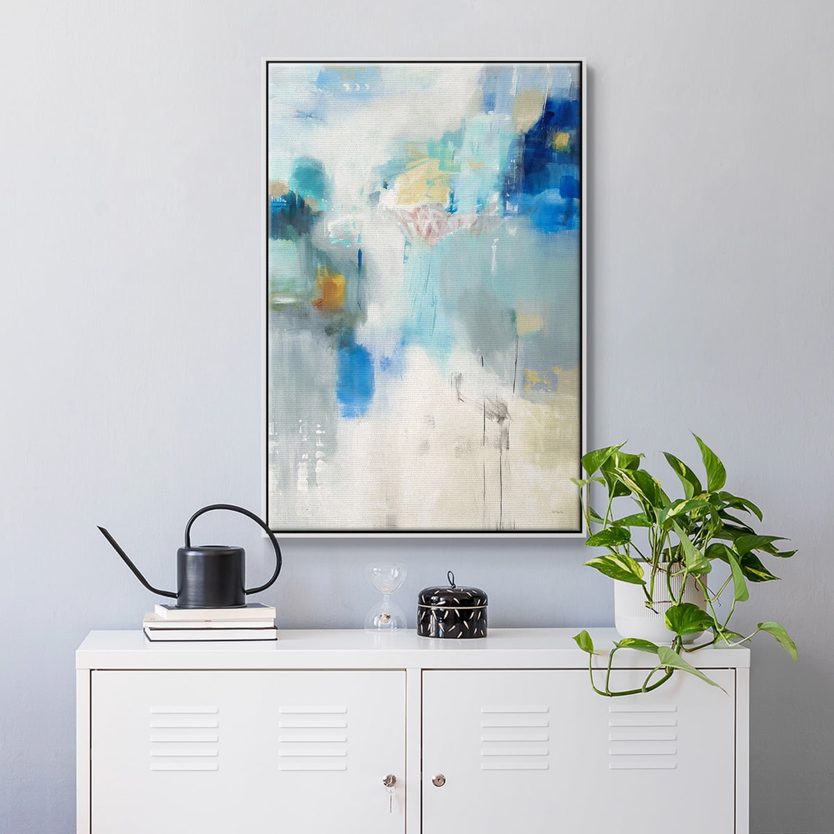 Celeste Motion I Framed Premium Gallery Wrapped Canvas - Ready to Hang - 17 x 25 - White Floating Frame