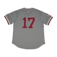 thumbnail image 3 of Men's Rings & Crwns #17 Gray Pittsburgh Crawfords Mesh Replica V-Neck Jersey, 3 of 3