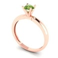 thumbnail image 2 of 0.5 ctw Solitaire Anniversary Ring for Women | Round Cut Natural Peridot | Hyperallergenic Solid 18K Rose Gold, 2 of 5
