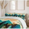 thumbnail image 3 of Ambesonne Mountain Duvet Cover Set, Boho View Fantasy Woods, Queen, Blue Salmon Seafoam, 3 of 5
