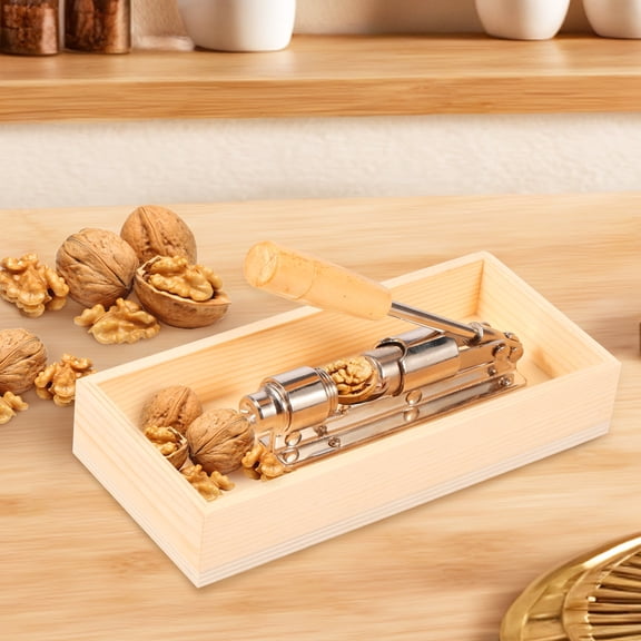 AEVXKHI Pecan Cracker, Nut Cracker with Rectangular Wood Box, Unique Nutcracker Tool, Adjustable Spacing Manual Nut Cracker, Walnut Cracker for Walnut Pecan Almonds