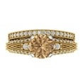thumbnail image 2 of 1.99 ct Brilliant Round Cut Champagne 18K Yellow/White Gold Solitaire with Accents Engagement Bridal Wedding Ring Band Set size 10.75, 2 of 7