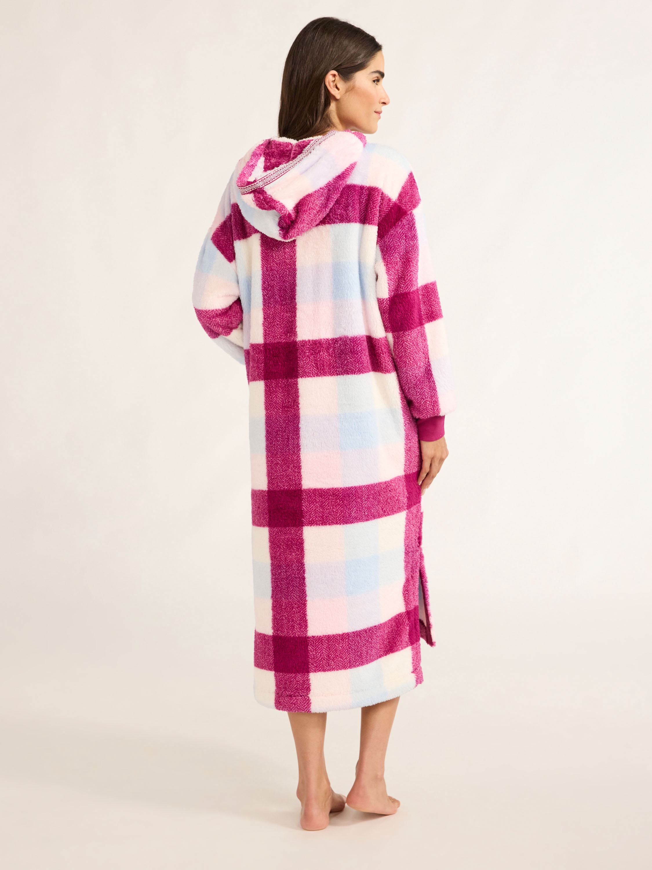 Joyspun Women's Oversized Hooded Plush Lounger, Size XS-3X