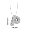 thumbnail image 4 of Collier Lettre Souris Sans Fil Incrusté de Cuivre Creux Collier Pendentif Alphabet Diamant, 4 of 4