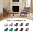 thumbnail image 6 of UBesGoo Modern Accent Chair, Chenille Fabric Armchair with Pillow and Solid Wood, Upholstered Comfy Reading Lounge Chair for Living Room, Light Khaki, 6 of 10